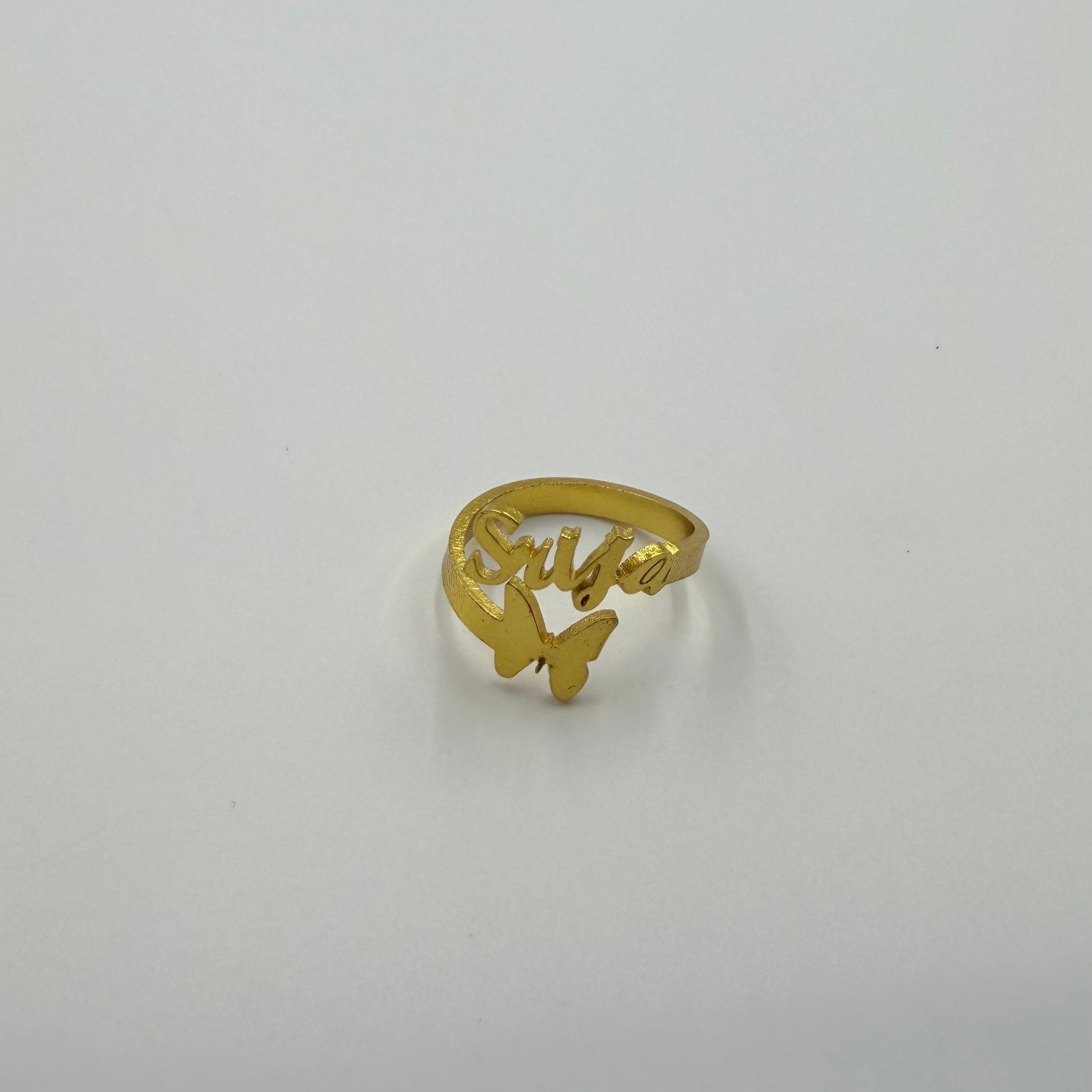 Personalized Butterfly Name Ring