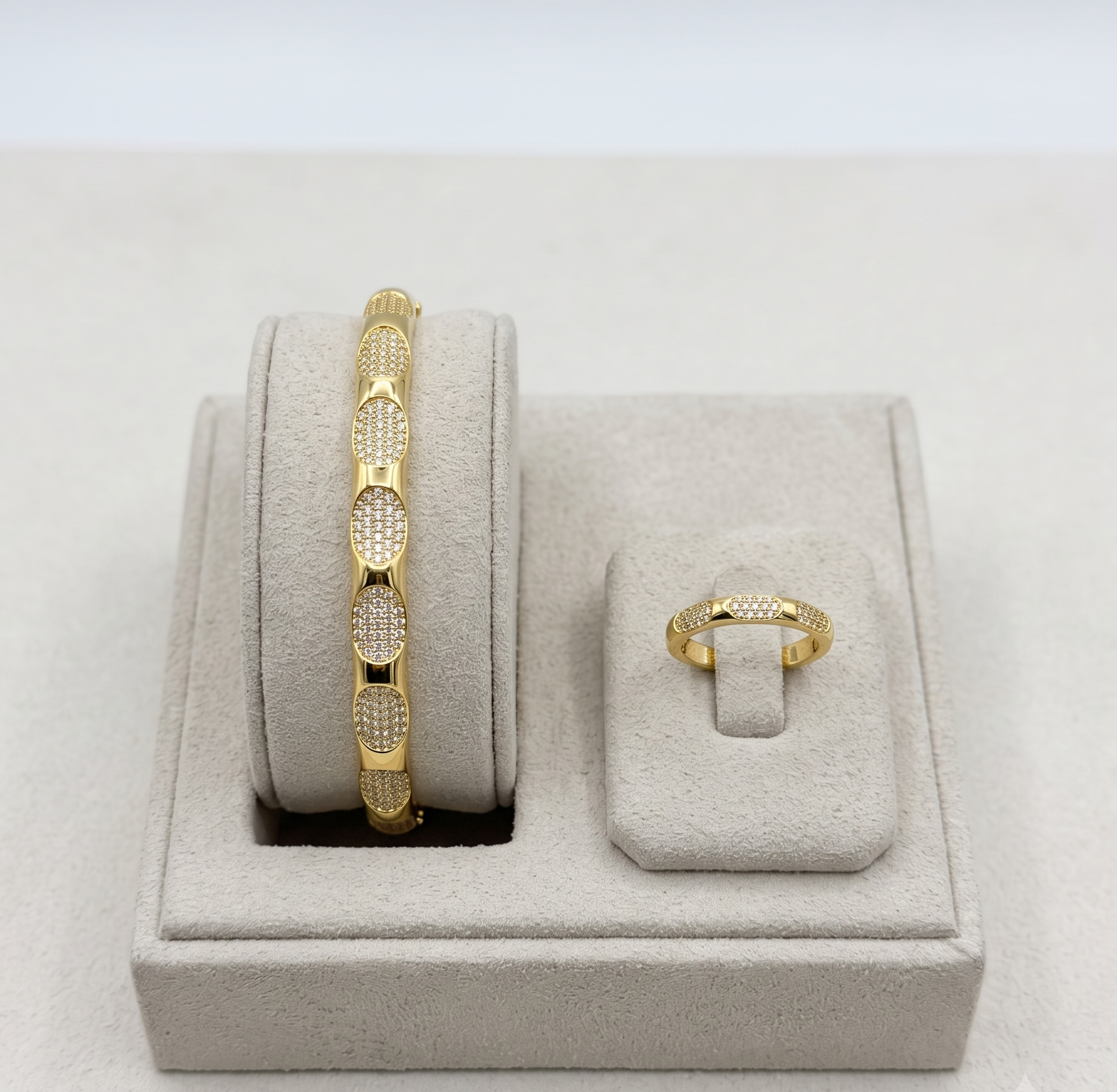 Imperial Oval Crystal Bracelet & Ring Set