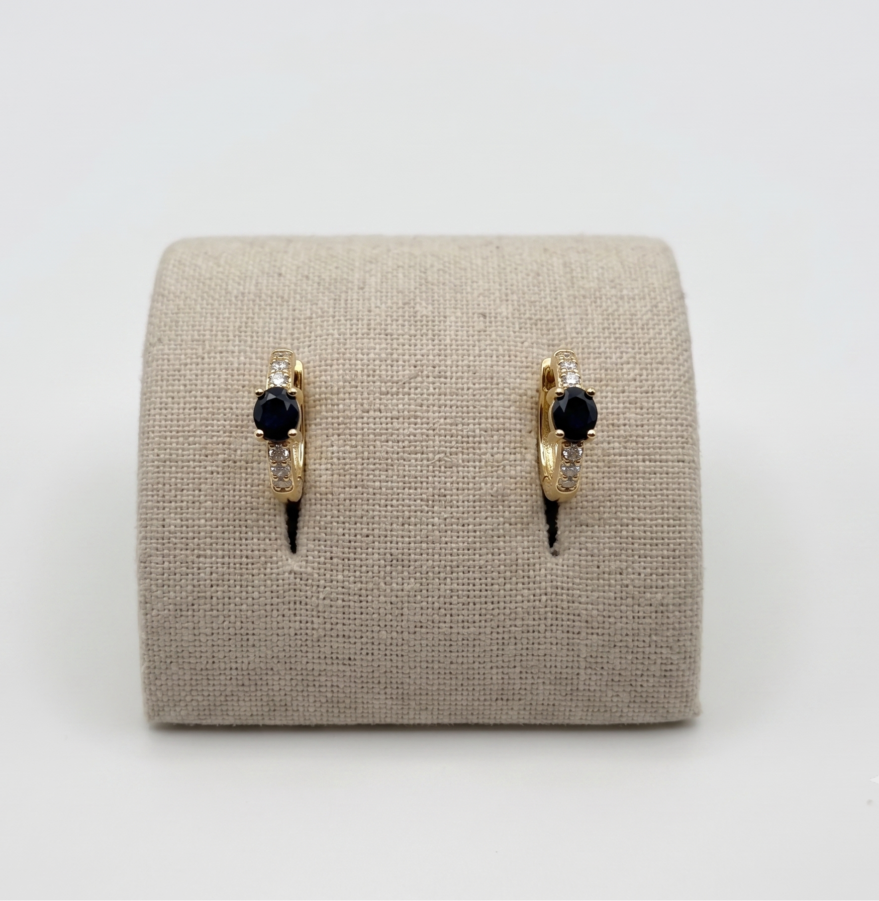 Midnight Blue Sapphire CZ Stud Earrings