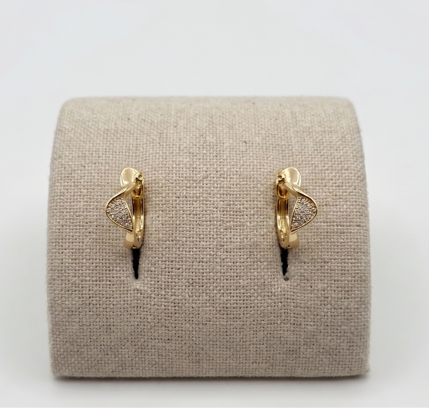 Crystal Leaf Hoop Earrings
