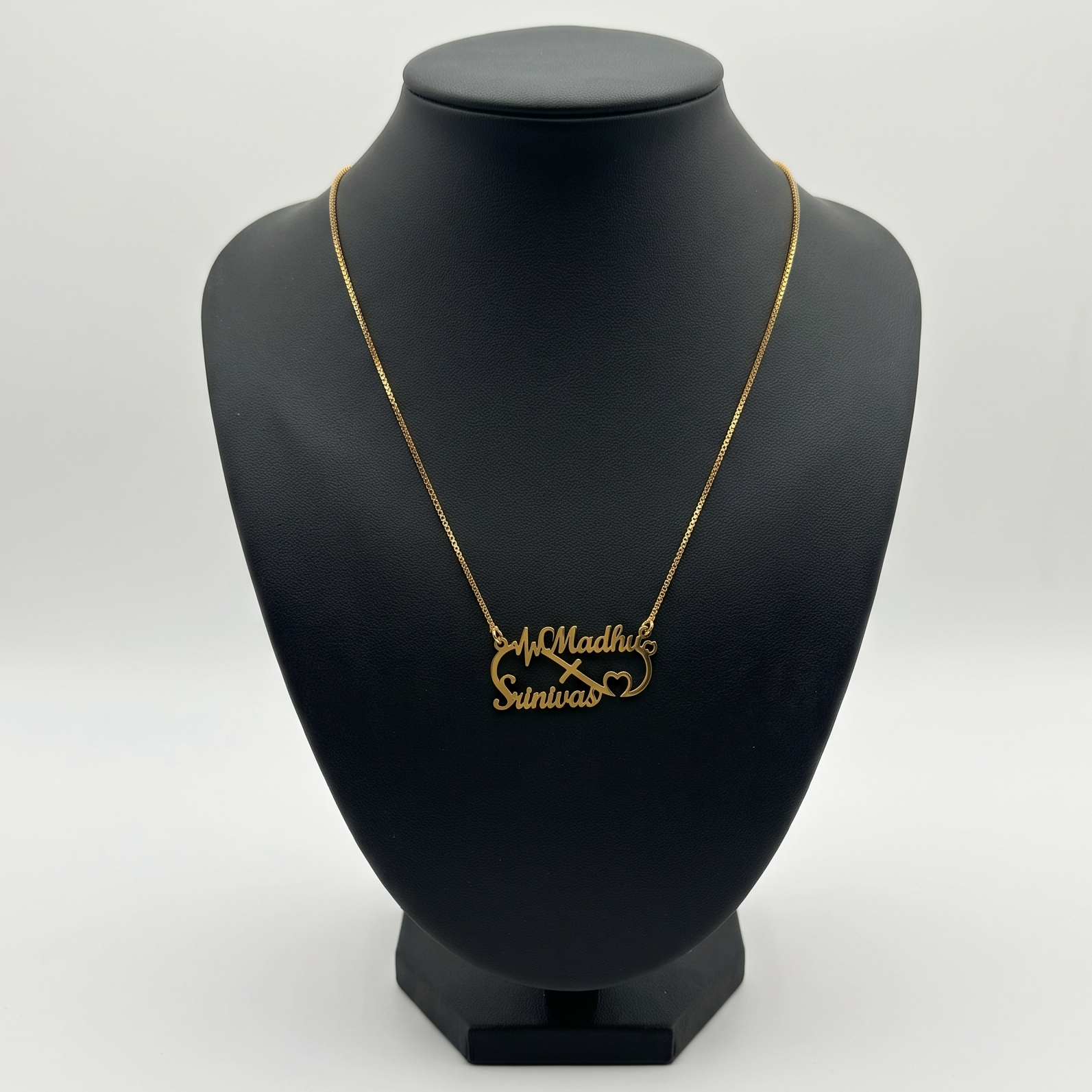 Customizable Double Name Heart Necklace