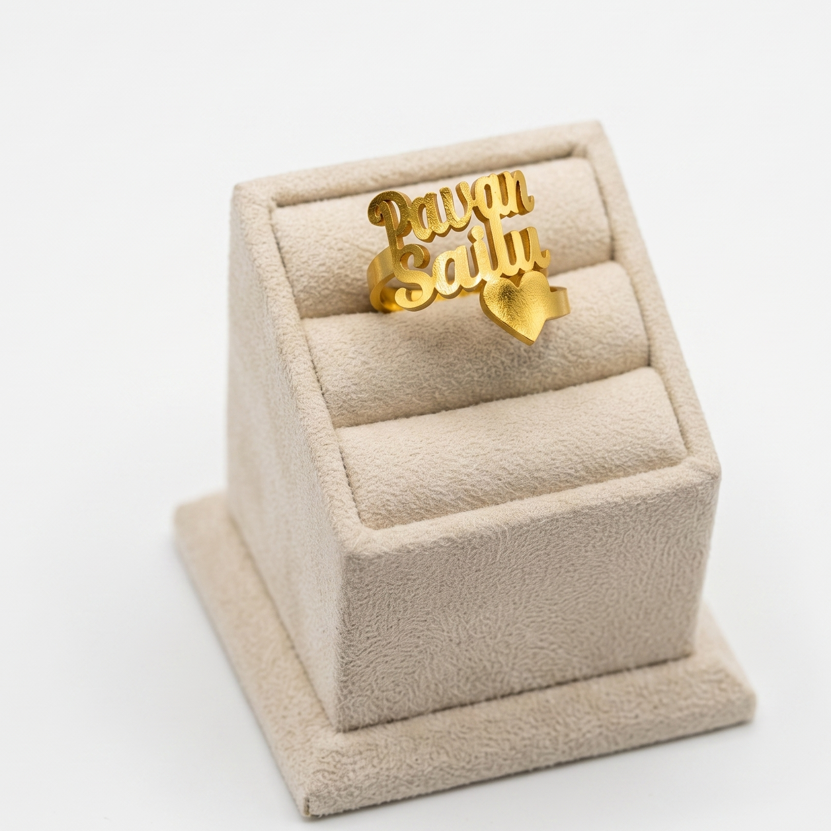Personalized Couple Name Heart Adjustable Ring