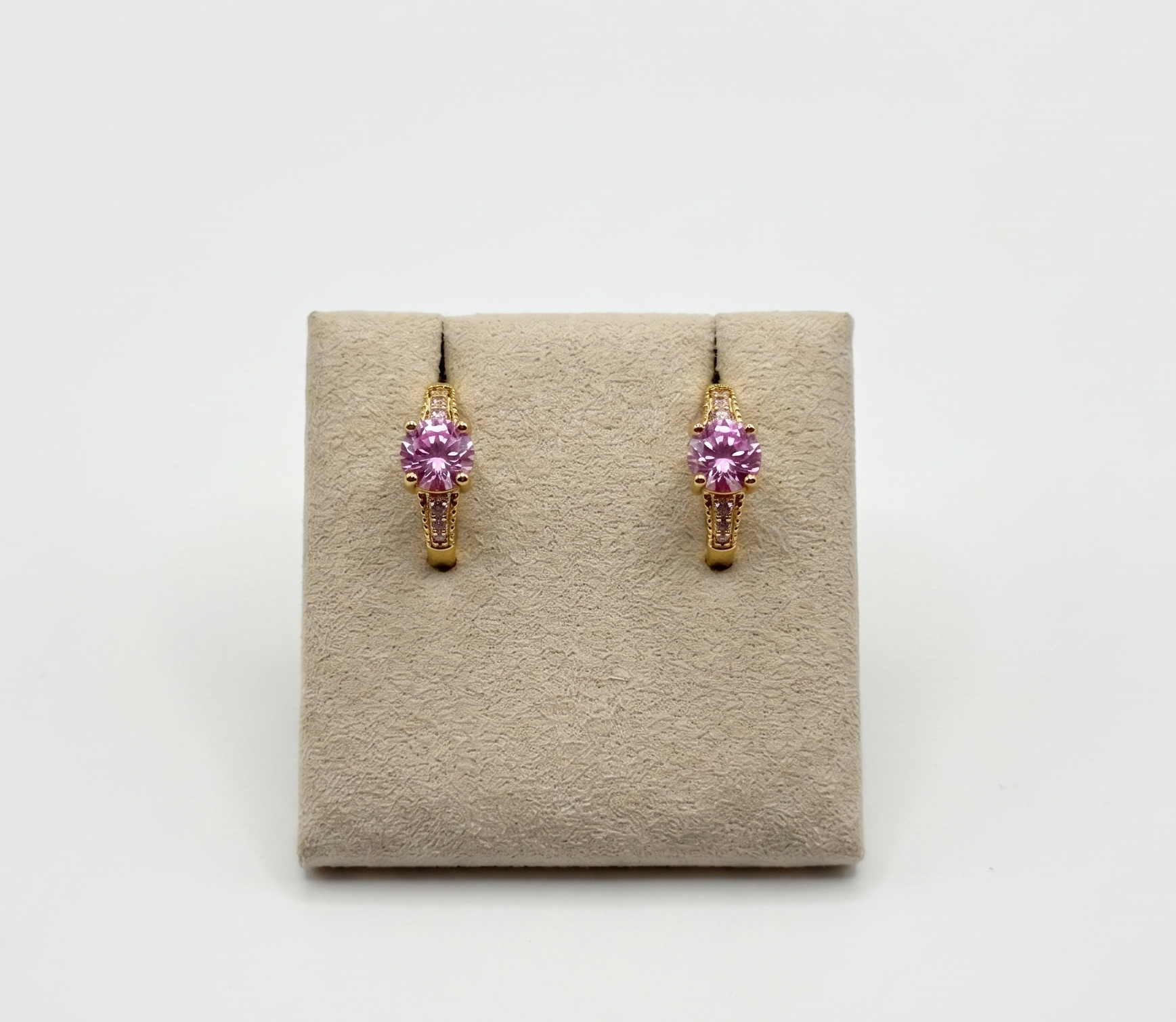 Blush Pink Solitaire Stud Earrings