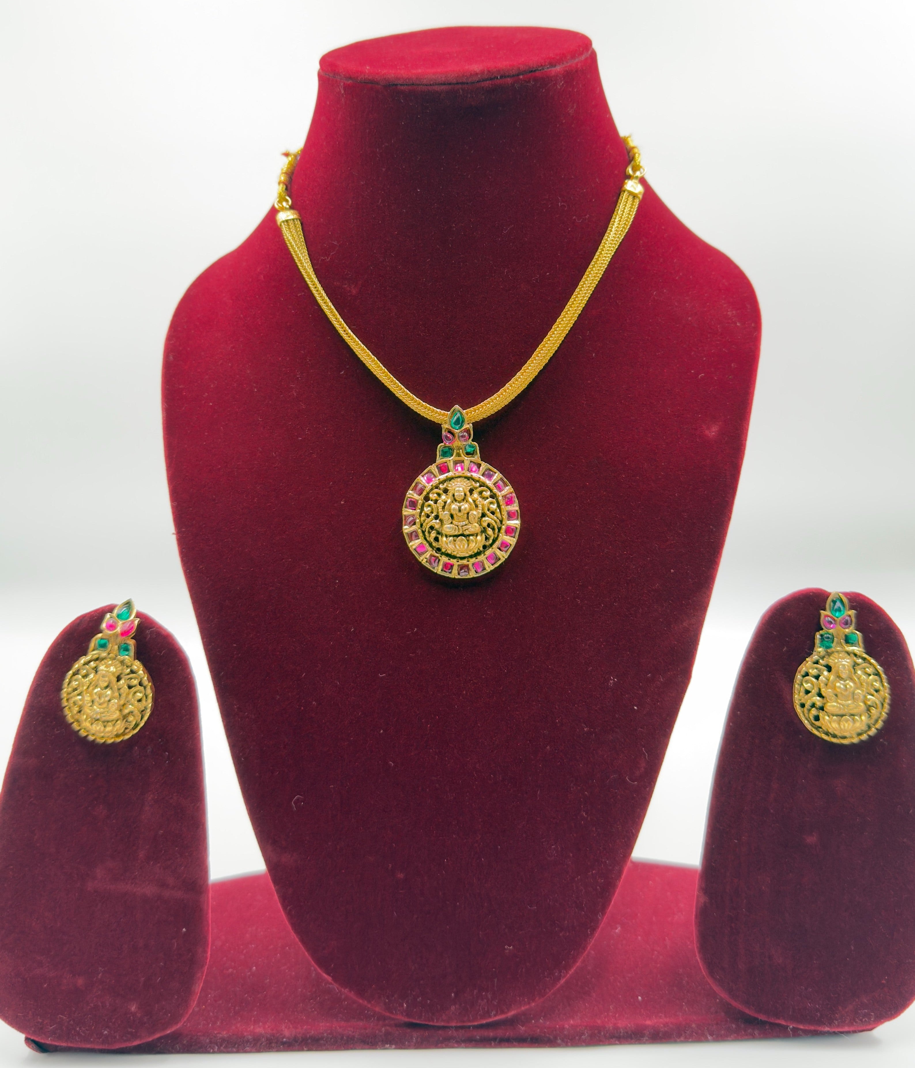 Lakshmi Kemp Coin Pendant Antique Necklace
