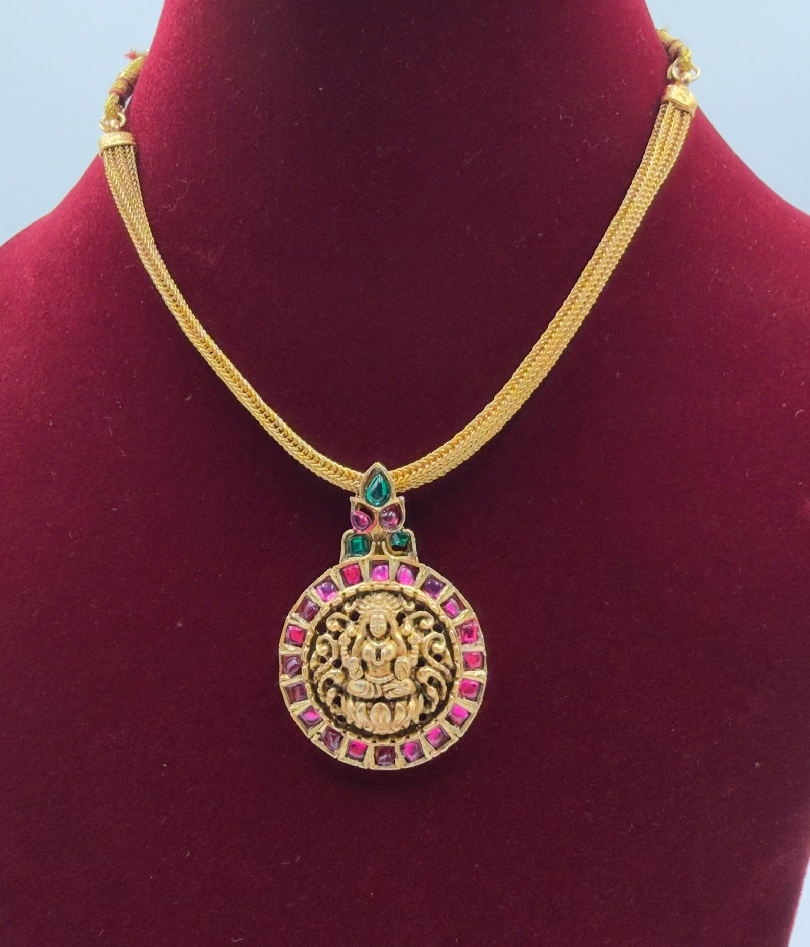 Lakshmi Kemp Coin Pendant Antique Necklace