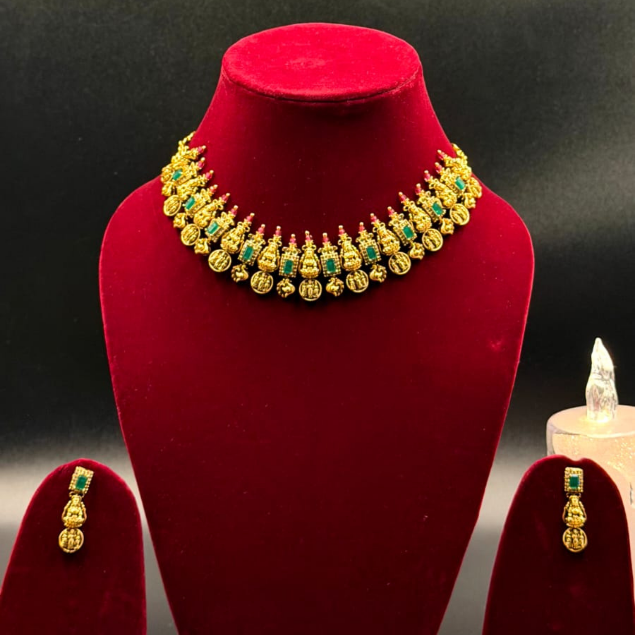 Antique Coin Temple Choker Set
