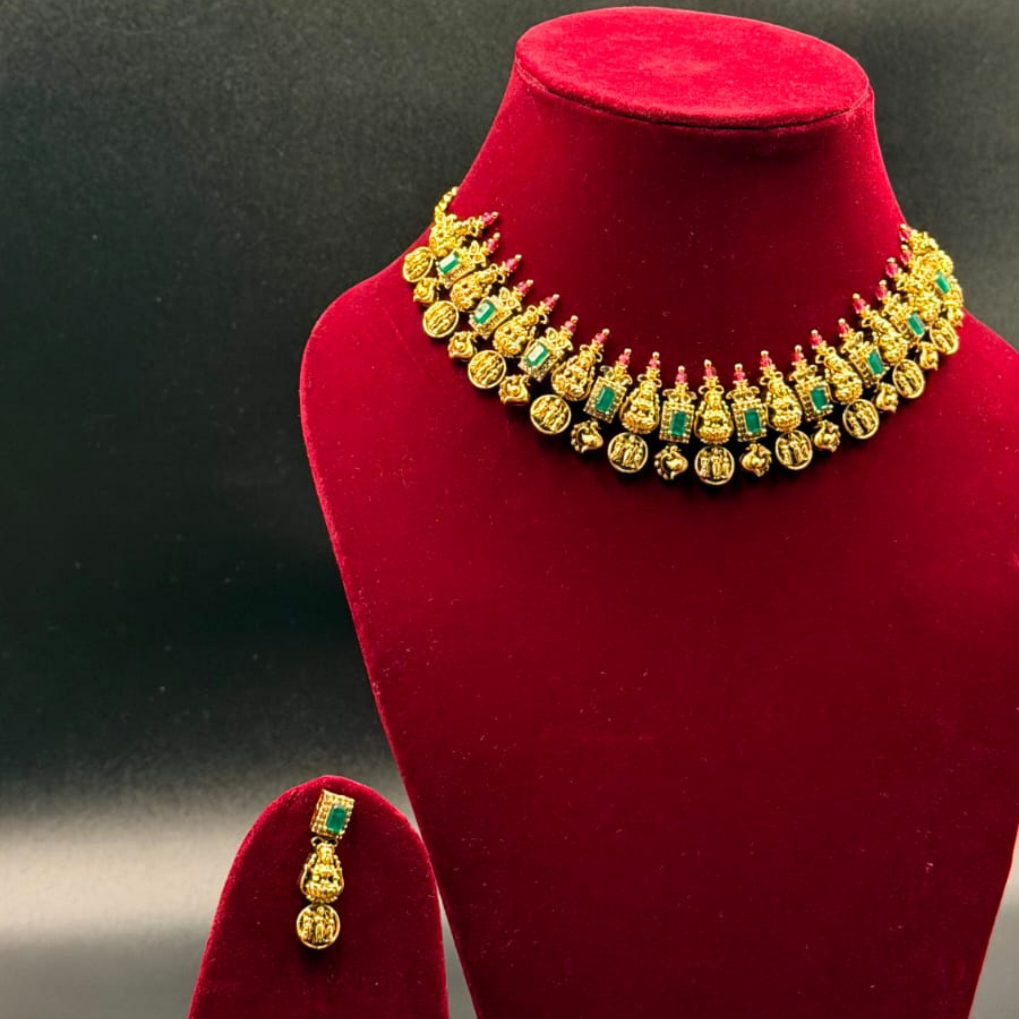 Antique Coin Temple Choker Set
