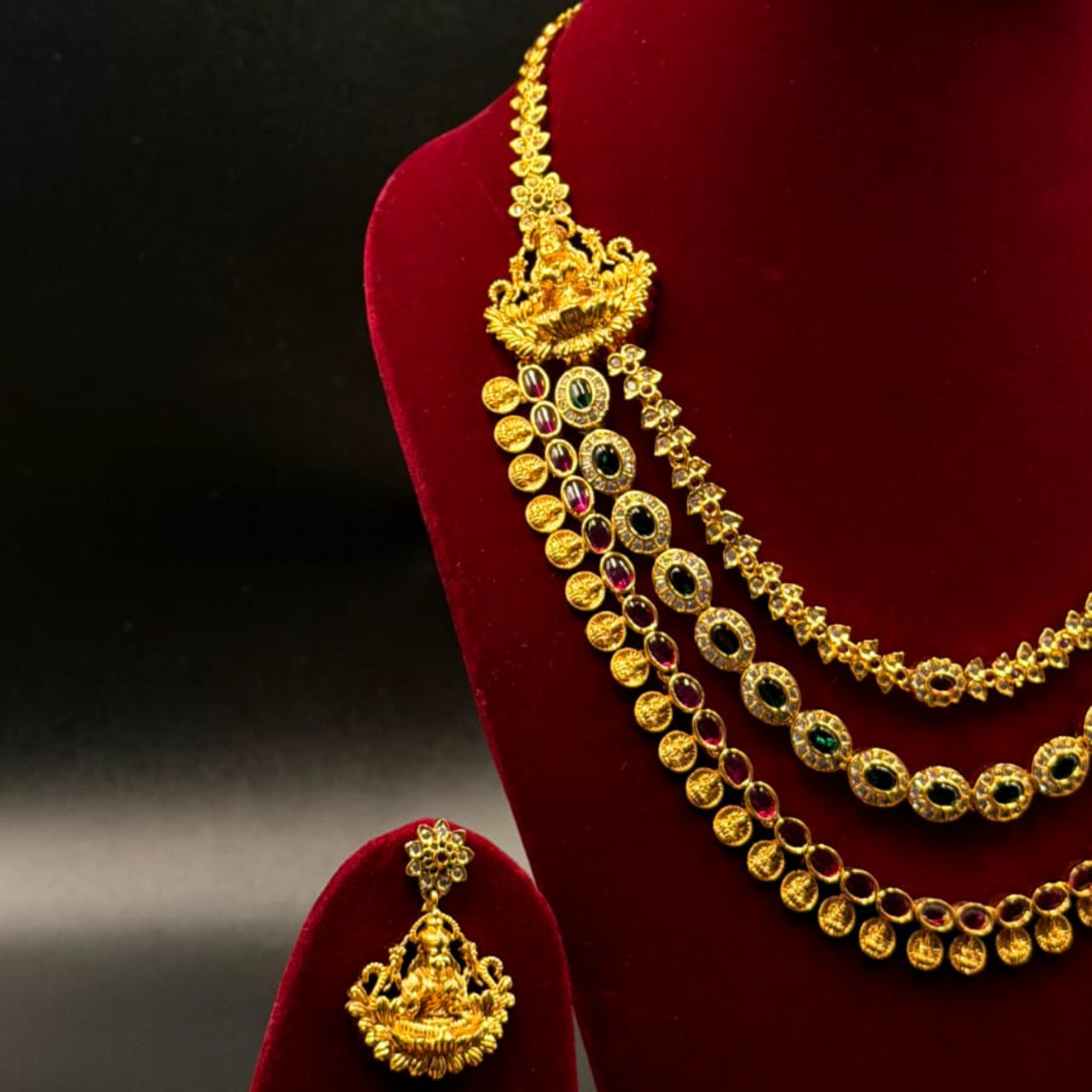 Royal Layered Temple Necklace Set