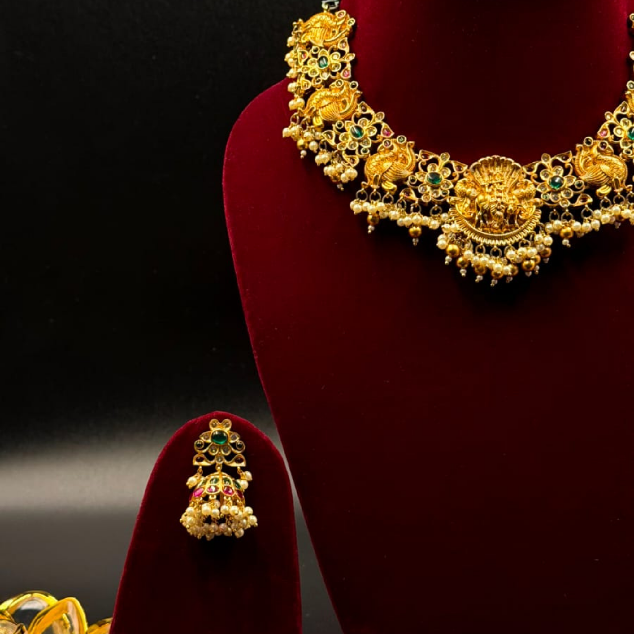 Regal Lakshmi Antique  Necklace Set