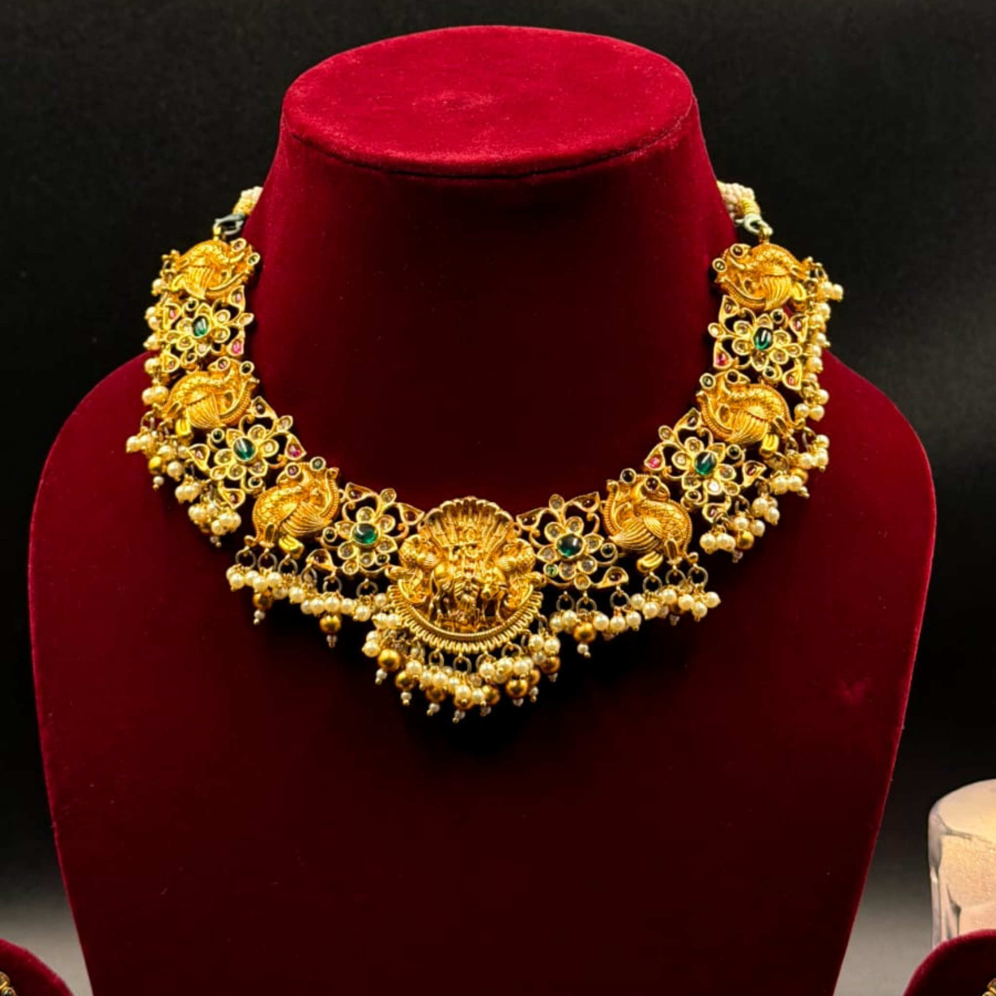 Regal Lakshmi Antique  Necklace Set