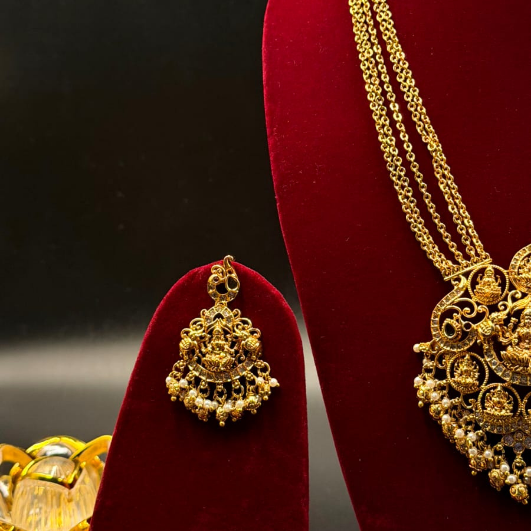 Divine Lakshmi Temple Necklace Set