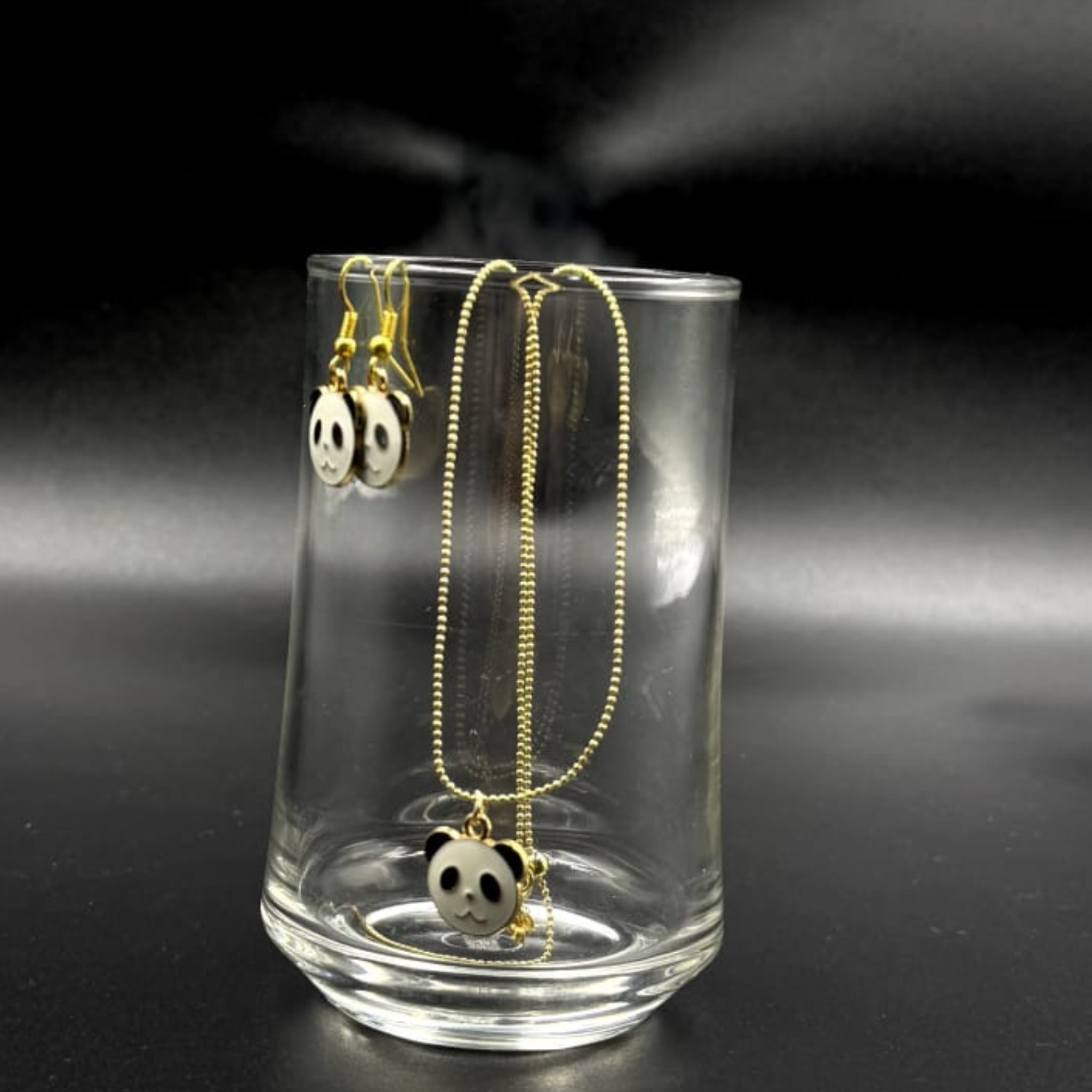 Panda Charm Gold-Toned Jewellery Set